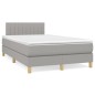 vidaXL Cama box spring con colchón tela gris claro 120x200 cm vidaXL Cama box spring con colchón tela gris claro 120x200 cm
