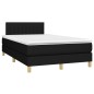 vidaXL Cama box spring con colchón tela negro 120x200 cm vidaXL Cama box spring con colchón tela negro 120x200 cm