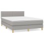 vidaXL Cama box spring con colchón tela gris claro 140x200 cm vidaXL Cama box spring con colchón tela gris claro 140x200 cm