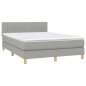 vidaXL Cama box spring con colchón tela gris claro 140x200 cm vidaXL Cama box spring con colchón tela gris claro 140x200 cm