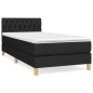 vidaXL Cama box spring con colchón tela negro 90x190 cm vidaXL Cama box spring con colchón tela negro 90x190 cm