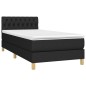 vidaXL Cama box spring con colchón tela negro 90x190 cm vidaXL Cama box spring con colchón tela negro 90x190 cm