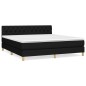 vidaXL Cama box spring con colchón tela negro 160x200 cm vidaXL Cama box spring con colchón tela negro 160x200 cm