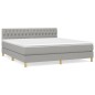 vidaXL Cama box spring con colchón tela gris claro 180x200 cm vidaXL Cama box spring con colchón tela gris claro 180x200 cm