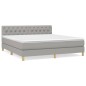 vidaXL Cama box spring con colchón tela gris claro 160x200 cm vidaXL Cama box spring con colchón tela gris claro 160x200 cm