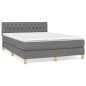 vidaXL Cama box spring con colchón tela gris oscuro 140x190 cm vidaXL Cama box spring con colchón tela gris oscuro 140x190 cm
