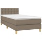 vidaXL Cama box spring con colchón tela gris taupe 100x200 cm vidaXL Cama box spring con colchón tela gris taupe 100x200 cm