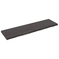 vidaXL Encimera baño madera maciza tratada gris oscuro 180x50x(2-6) cm