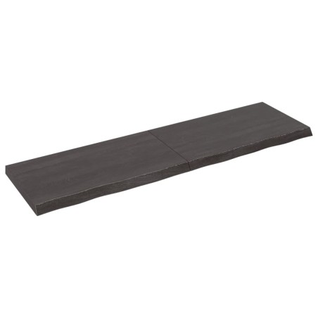 vidaXL Encimera baño madera maciza tratada gris oscuro 180x50x(2-6) cm