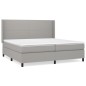 vidaXL Cama box spring con colchón tela gris claro 200x200 cm vidaXL Cama box spring con colchón tela gris claro 200x200 cm