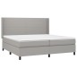 vidaXL Cama box spring con colchón tela gris claro 200x200 cm vidaXL Cama box spring con colchón tela gris claro 200x200 cm
