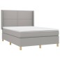 vidaXL Cama box spring con colchón tela gris claro 140x190 cm vidaXL Cama box spring con colchón tela gris claro 140x190 cm