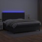 vidaXL Cama box spring colchón y LED cuero sintético negro 200x200 cm vidaXL Cama box spring colchón y LED cuero sintético negro 200x200 cm