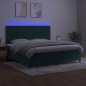 vidaXL Cama box spring colchón y LED terciopelo verde oscuro 200x200cm vidaXL Cama box spring colchón y LED terciopelo verde oscuro 200x200cm