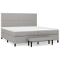 vidaXL Cama box spring con colchón tela gris claro 200x200 cm vidaXL Cama box spring con colchón tela gris claro 200x200 cm
