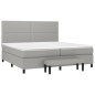 vidaXL Cama box spring con colchón tela gris claro 200x200 cm vidaXL Cama box spring con colchón tela gris claro 200x200 cm