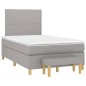 vidaXL Cama box spring con colchón tela gris claro 120x200 cm vidaXL Cama box spring con colchón tela gris claro 120x200 cm