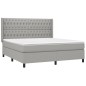 vidaXL Cama box spring colchón y luces LED tela gris claro 180x200 cm vidaXL Cama box spring colchón y luces LED tela gris claro 180x200 cm