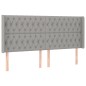 vidaXL Cama box spring colchón y luces LED tela gris claro 180x200 cm vidaXL Cama box spring colchón y luces LED tela gris claro 180x200 cm