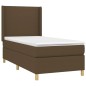 vidaXL Cama box spring colchón y luces LED tela marrón oscuro 90x190cm vidaXL Cama box spring colchón y luces LED tela marrón oscuro 90x190cm