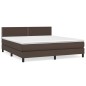 vidaXL Cama box spring con colchón cuero sintético marrón 180x200 cm vidaXL Cama box spring con colchón cuero sintético marrón 180x200 cm