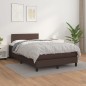 vidaXL Cama box spring con colchón cuero sintético marrón 120x200 cm vidaXL Cama box spring con colchón cuero sintético marrón 120x200 cm