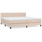 vidaXL Cama box spring con colchón cuero sintético capuchino 200x200cm vidaXL Cama box spring con colchón cuero sintético capuchino 200x200cm
