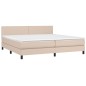 vidaXL Cama box spring con colchón cuero sintético capuchino 200x200cm vidaXL Cama box spring con colchón cuero sintético capuchino 200x200cm