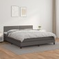 vidaXL Cama box spring con colchón cuero sintético gris 160x200 cm vidaXL Cama box spring con colchón cuero sintético gris 160x200 cm