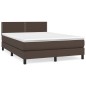 vidaXL Cama box spring con colchón cuero sintético marrón 140x200cm vidaXL Cama box spring con colchón cuero sintético marrón 140x200cm