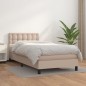 vidaXL Cama box spring con colchón cuero sintético capuchino 80x200 cm vidaXL Cama box spring con colchón cuero sintético capuchino 80x200 cm