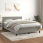 vidaXL Cama box spring con colchón terciopelo gris claro 140x200 cm