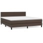 vidaXL Cama box spring con colchón cuero sintético marrón 160x200 cm