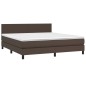 vidaXL Cama box spring con colchón cuero sintético marrón 160x200 cm