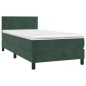 vidaXL Cama box spring con colchón terciopelo verde oscuro 90x200 cm