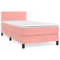 vidaXL Cama box spring con colchón terciopelo rosa 90x200 cm vidaXL Cama box spring con colchón terciopelo rosa 90x200 cm