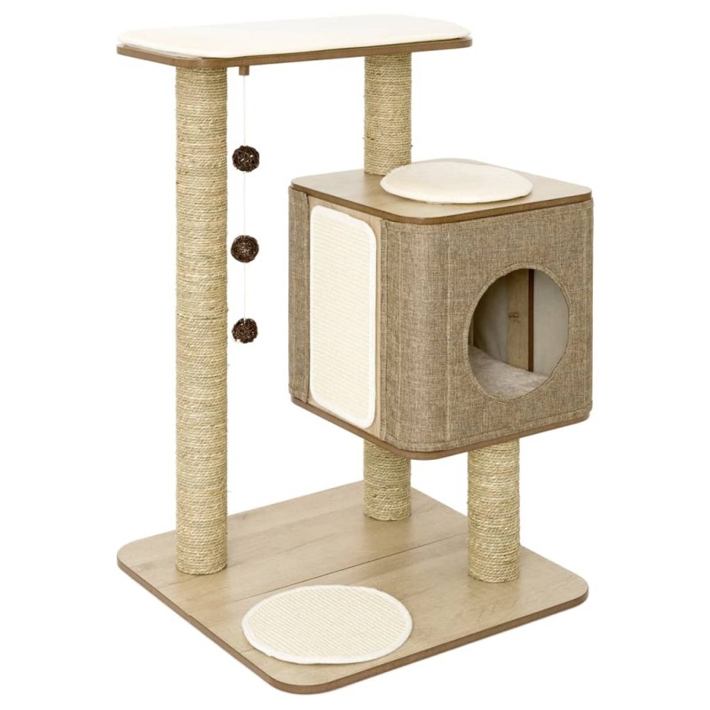 Jack and Vanilla Casa rascador para gatos Molly marrón 56x56x86 cm Jack and Vanilla Casa rascador para gatos Molly marrón 56x56x86 cm