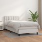 vidaXL Cama box spring con colchón cuero sintético blanco 90x190 cm