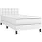 vidaXL Cama box spring con colchón cuero sintético blanco 90x190 cm