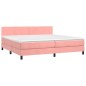 vidaXL Cama box spring con colchón terciopelo rosa 200x200 cm vidaXL Cama box spring con colchón terciopelo rosa 200x200 cm