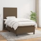vidaXL Cama box spring con colchón tela marrón oscuro 80x200 cm vidaXL Cama box spring con colchón tela marrón oscuro 80x200 cm