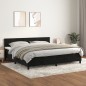 vidaXL Cama box spring con colchón terciopelo negro 200x200 cm
