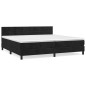 vidaXL Cama box spring con colchón terciopelo negro 200x200 cm