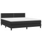vidaXL Cama box spring con colchón cuero sintético negro 180x200 cm vidaXL Cama box spring con colchón cuero sintético negro 180x200 cm