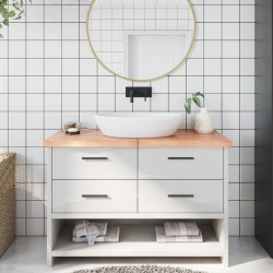vidaXL Encimera baño madera maciza tratada marrón claro 120x40x(2-4)cm