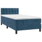 vidaXL Cama box spring con colchón terciopelo azul oscuro 80x200 cm vidaXL Cama box spring con colchón terciopelo azul oscuro 80x200 cm