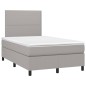 vidaXL Cama box spring con colchón tela gris claro 120x200 cm vidaXL Cama box spring con colchón tela gris claro 120x200 cm