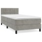 vidaXL Cama box spring con colchón terciopelo gris claro 80x200 cm