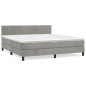 vidaXL Cama box spring con colchón terciopelo gris claro 180x200 cm vidaXL Cama box spring con colchón terciopelo gris claro 180x200 cm