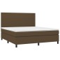 vidaXL Cama box spring con colchón tela marrón oscuro 180x200 cm vidaXL Cama box spring con colchón tela marrón oscuro 180x200 cm